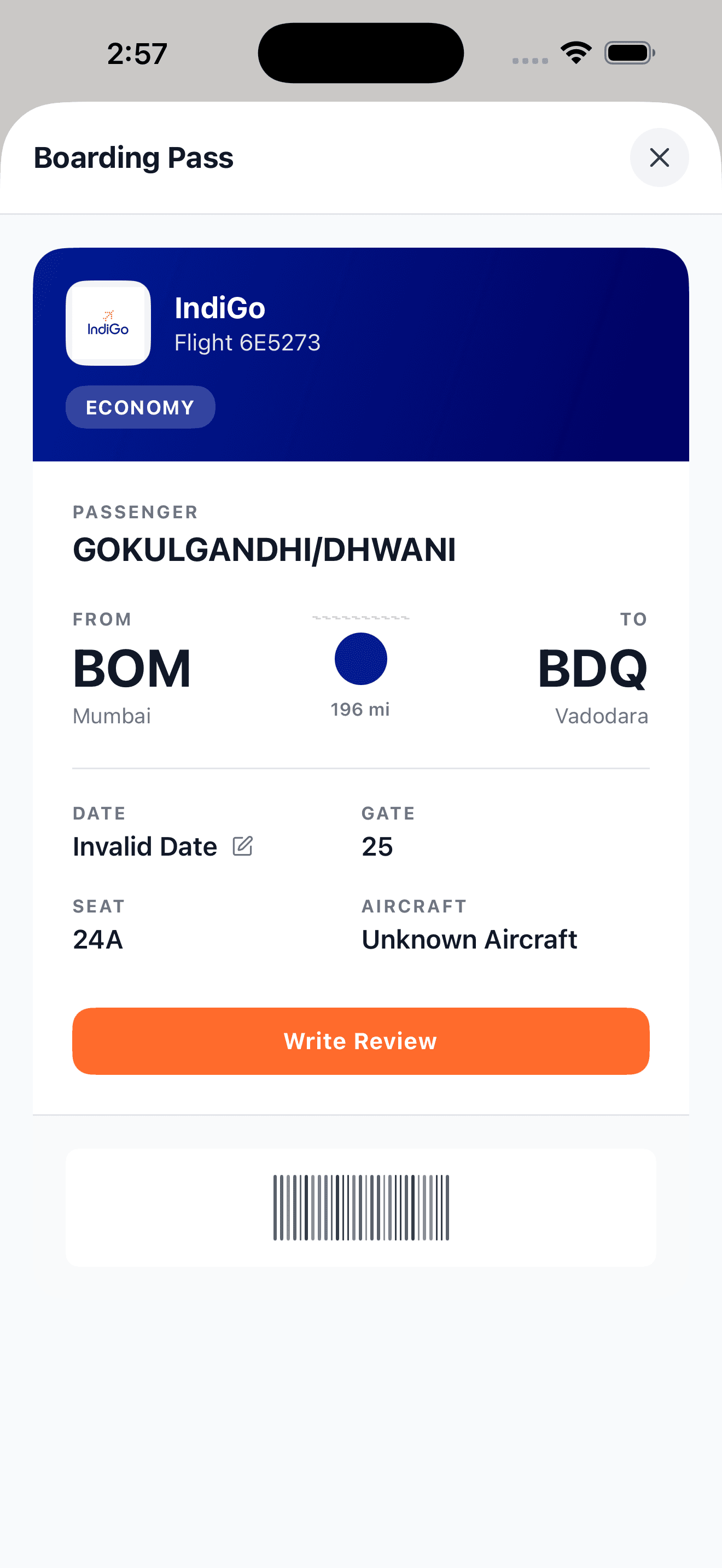 Borderly boarding pass OCR on iPhone