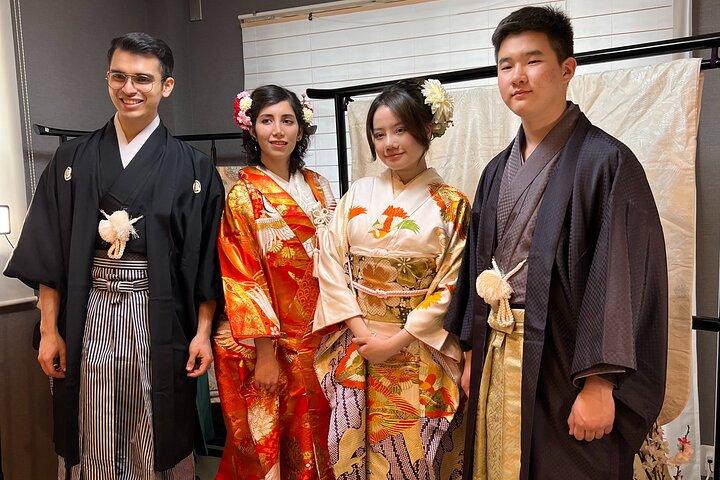 Kimono experience and Japanese home-cooking lesson Osaka Umeda