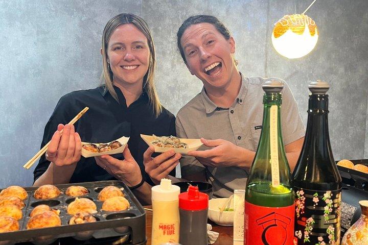 Osaka Sake Tasting & Takoyaki Cooking Experience