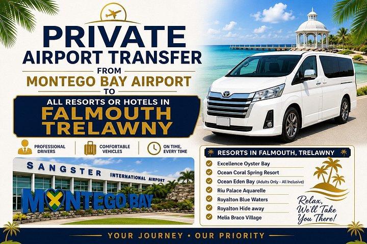 Private Airport Transfer to all resorts in Falmouth, Trelawny